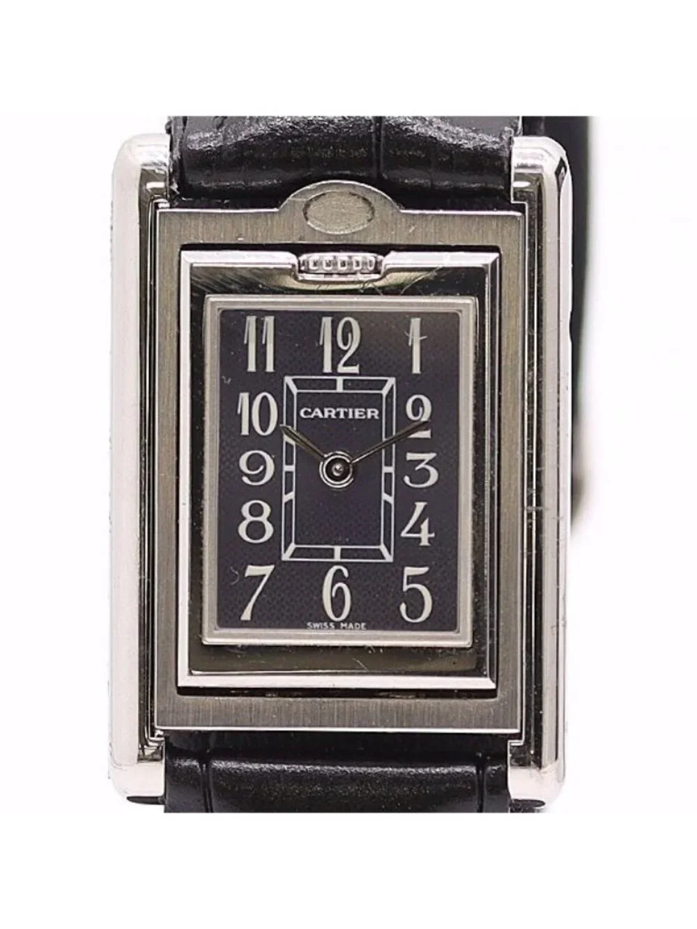 Cartier Tank Vasculant Quartz Gray Dial Watch